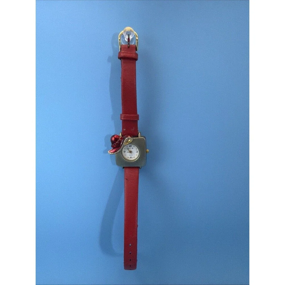 Jennie B Red Hat Society Watch VERY RARE New Battery Genuine Leather Band
